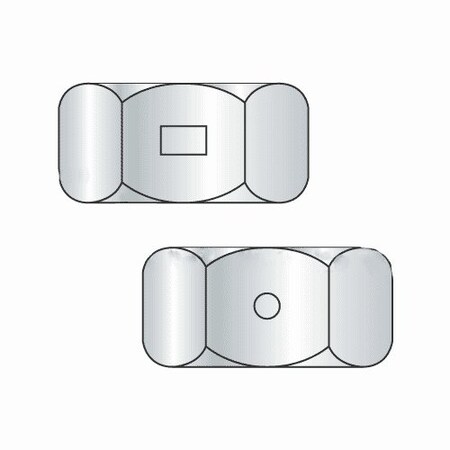 Center-Lock Distorted Thread Reversible Lock Nut, 9/16-18, Steel, Zinc Plated, 100 PK